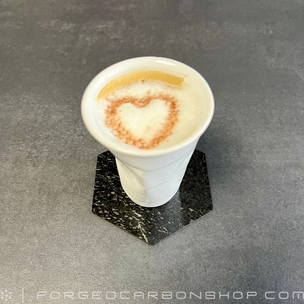 Forged Carbon Untersetzer Coaster Cappuccino